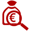 Rotes Icon Kostenoptimierung
